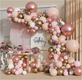 Rose Gold Balloon Garland Arch Kit, Party Decor. | Nude Pastel Pink, Matte White by Bloces