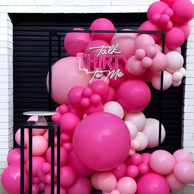 Awenztech 122pcs Hot Pink Balloon Arch Kit, 18 12 10 5 inch Hot Pink Latex - Image 4