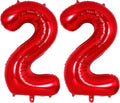 Red Number 22 Balloons, 40 Inch Big Large Foil Number Balloons, Jumbo Giant by AIQINHU
