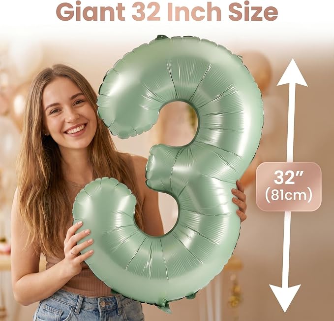YPSelected 32 Inch Large Foil Helium Number Balloon Birthday Wedding Party 0-9 - Image 4