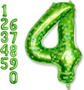 Number 4th Birthday Balloon Lime Green Pixel, 40 Inch Large Dark Kelly Green by Froova
