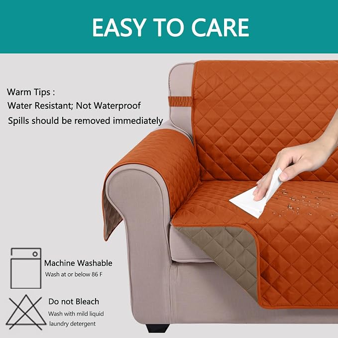 U-NICE HOME 4 Seater Sofa Cover 91''Large Couch Cover, Pet Friendly, Elastic - Image 3
