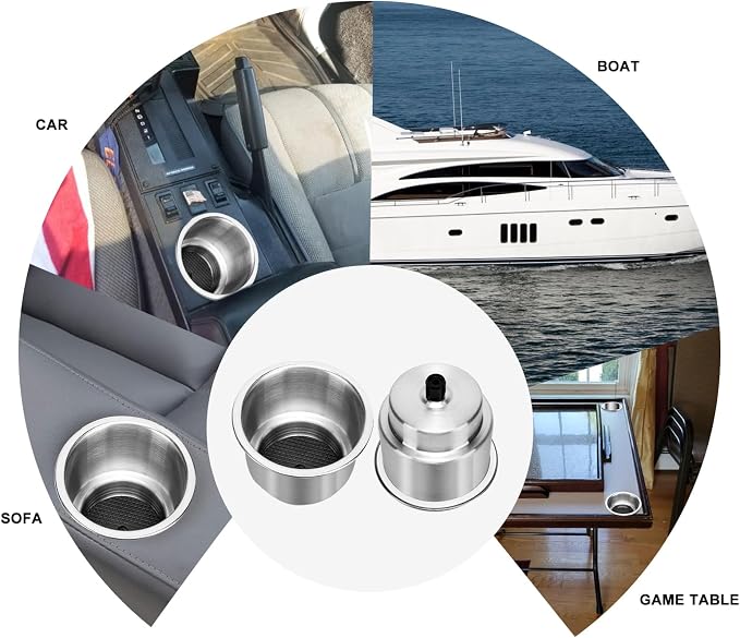 Amarine Made 4pcs Stainless Steel Cup Drink Holder - Image 8