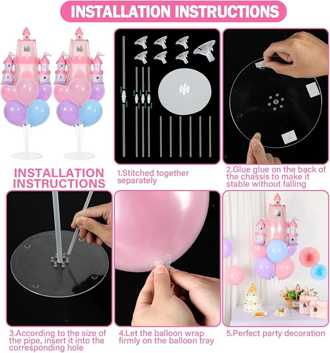 Princess Party Balloons Stand Kit 2 Sets - Image 3