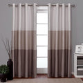 EXCLUSIVE HOME Chateau Striped Faux Silk Grommet Top Curtain Panel Pair by TownCountryLiving