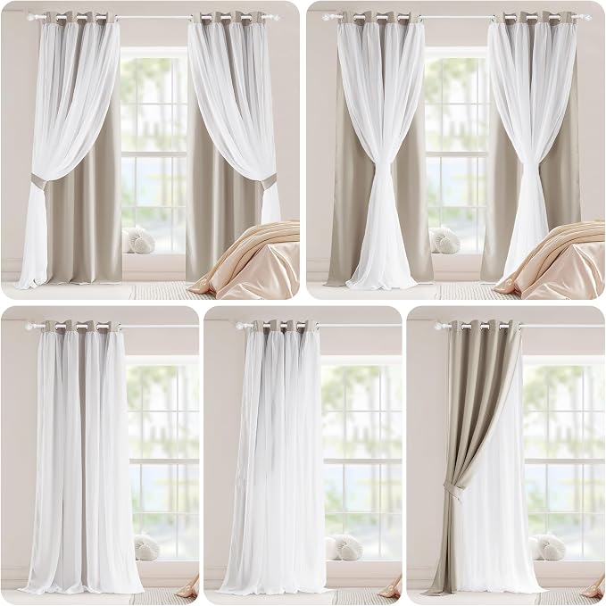 PONY DANCE 2 Layers Curtains Set, 2 Panels | Room Darkening Mix & Match Room - Image 7