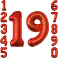 Red Number 19 Balloon 40 Inch, Foil Numeral by Unknown