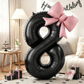 40 Inch Black Number 8 Balloons by KYGNE