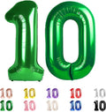 Number 10 Balloon 40Inch for 10 Year Old Birthday Decorations, Dark Green | by Mluchee