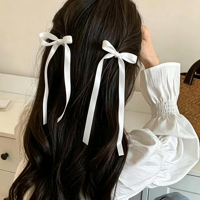 NEBURORA 50 Pcs White Bows for Cake Decoration Party Ribbon Bowknots | Pastel - Image 4