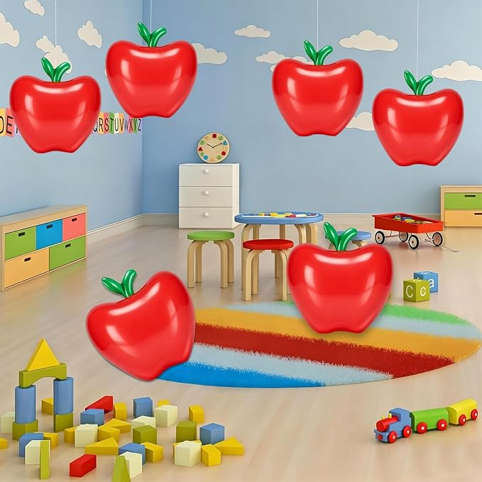 QDTK Back to School Balloons Red Apple Inflatable Balloon 12’’ Large Apple - Image 5
