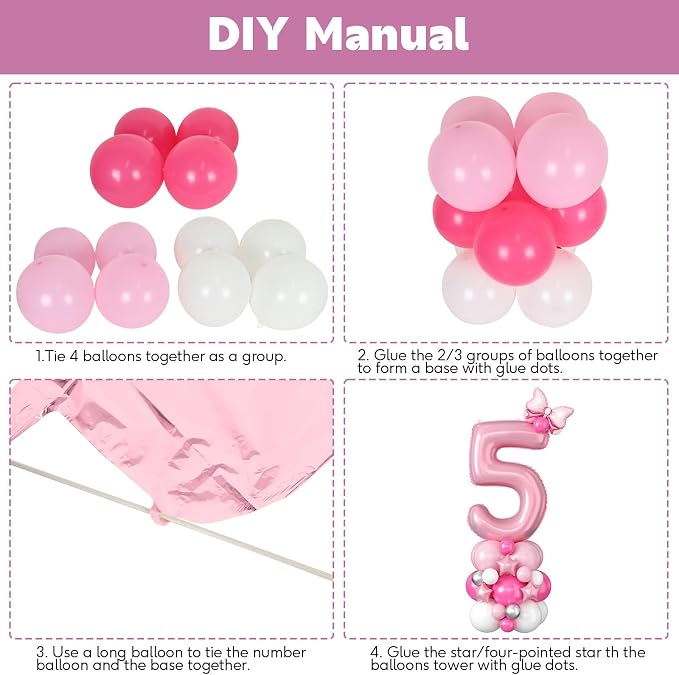 40 Inch Pink Number 5 Balloon for 5th Birthday Decoration Pastel Baby Pink - Image 6