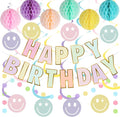 YEOCU Birthday Decorations, No DIY Pre-Strung Happy Birthday Banner | Pastel by YEOCU