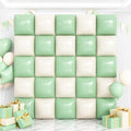 Matte Mint Green and Beige Foil Balloons Wall Tunnel Backdrop Double Sided by OTLGEUA