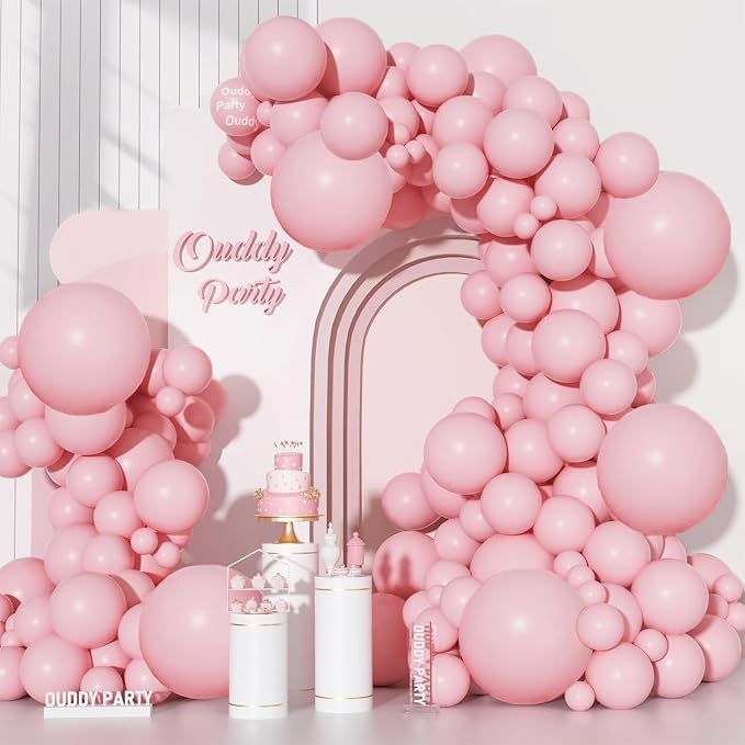 Ouddy Party 129Pcs Pink Balloons Different Sizes 18 12 10 5 Inch | 6Pcs 18” by OuddyParty