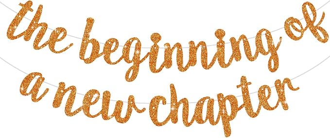 BEISHIDA Orange Pre-Strung Glitter The Beginning of A New Chapter Banner | by Beishida