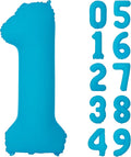 40 IN Blue Birthday Number 1 Balloon Fluorescent Blue Helium Foil Balloon | by YOIOZAIZAI