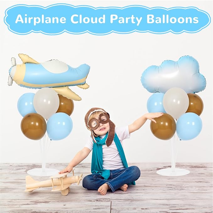 Airplane Baby Shower Birthday Party Decorations Balloons Stand Kit 2 Sets - Image 6
