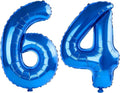 40 Inch Number 64 Balloons for 64th Birthday Party Decorations, 0-100 Dark Blue by FOBELEC