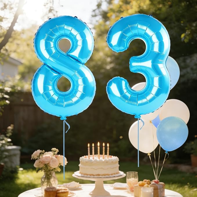 40 Inch Number 83 Balloons for 83rd Birthday Party Decorations, 0-100 Jewelry - Image 3