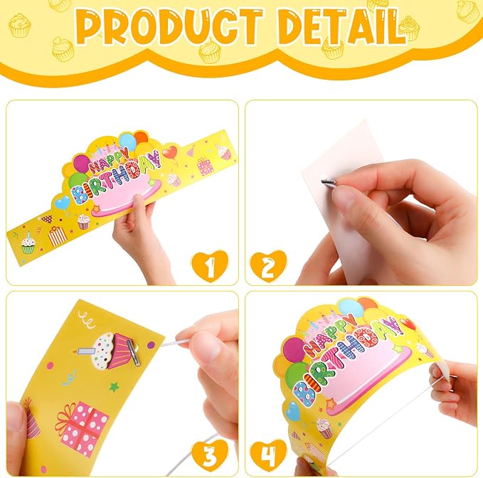 Yunsailing 36 Pcs Happy Birthday Crowns - Image 3