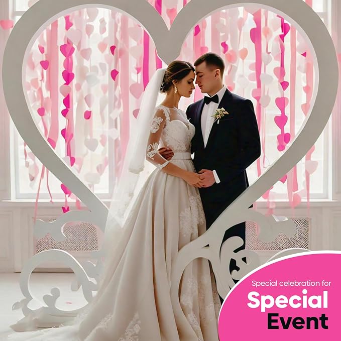 6 Pink & White Crepe Paper Streamers, 492ft Pack of Party Decorations | Each - Image 7