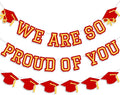 We Are So Proud Of You Banner Graduation Party Decorations Congrats Grad Cap by Unknown
