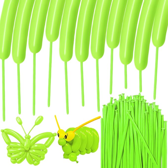 100Pcs Light Green 260 Balloons, Long Balloon by HYKJNBW