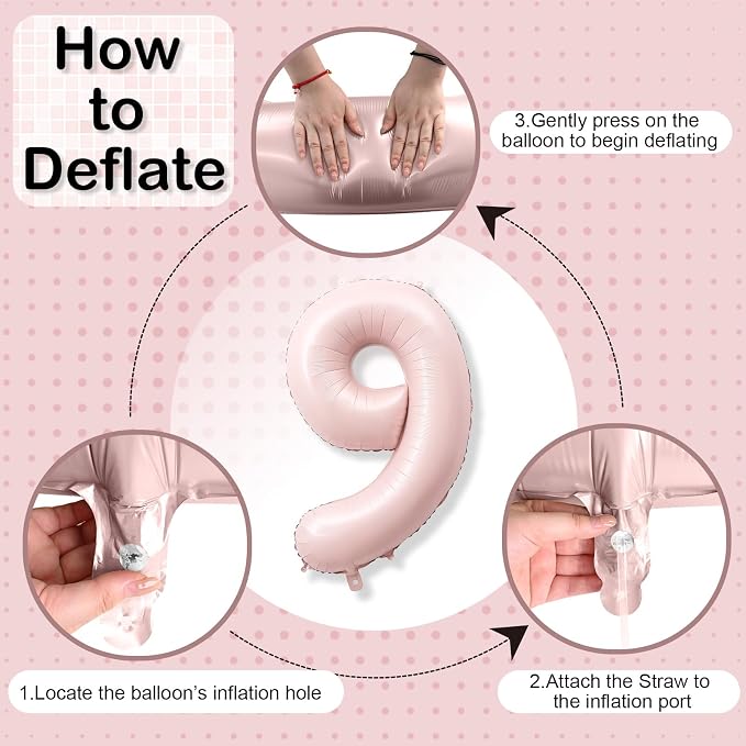 Foil 19 Balloon, Dusty Light Blush Pink Big Number 19 Balloons - Image 9
