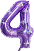 40 Inch Purple Number 4 Balloon by GLASNES