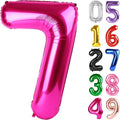 Hot Pink Number 7 Balloon 40 Inch, 7th Birthday Decorations Men Women | Foil by IWERP