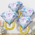 4pcs Engagement Ring Balloons, Foil Mylar Diamond Ring Balloons by Togvu