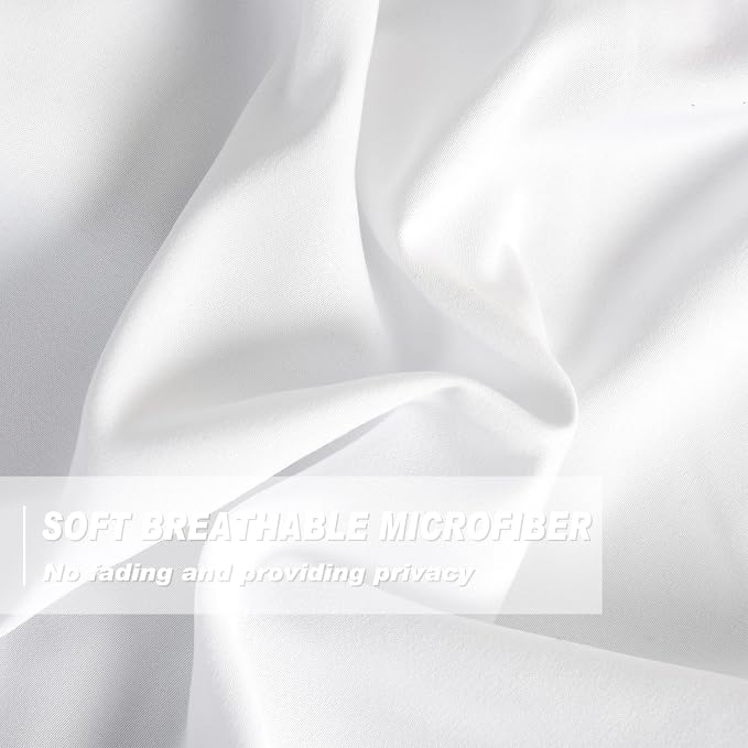 White Thermal Insulated Blackout Drapes 52"W x 96"L | Handmade Ruffles & - Image 3