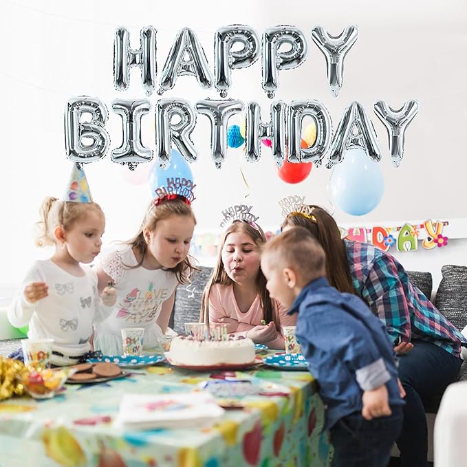TONIFUL Silver Letter Balloons 1 Set 16 Inch A-Z Custom Alphabet Banner | 26 - Image 6