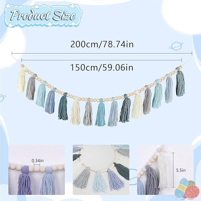Boho Yarn Tassel Garland - Image 2