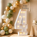 4FT Light Up Marquee Number 4 Warm White Light | Party Decor by Letsmakeitimpressive