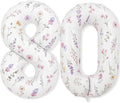 Wildflower Number 80 Balloon for Flower 80th Birthday Party Decorations | 40'' by Froova