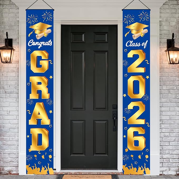 Graduation Decorations 2026 Porch Banner, Congrats Grad Class of 2026 Banner by MAMFEOV