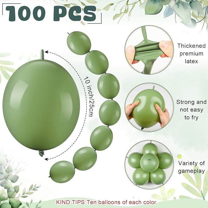 100 Pcs Link Balloon Quick Linking Latex Connected Balloons Linkable - Image 2