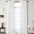 White Extra Long Curtains 2 Panels Set 128 Inches Long by Nanspring