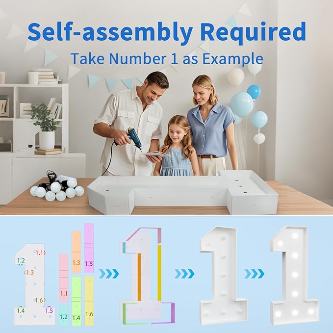 imprsv Marquee Numbers Large 30th-Birthday Decorations: 4ft Light Up Number Party Decor 30 Year Old Women and Men Birthday Decoration Backdrop Anniversary Cardboard Big Mosaic Balloon Frame Number 30
