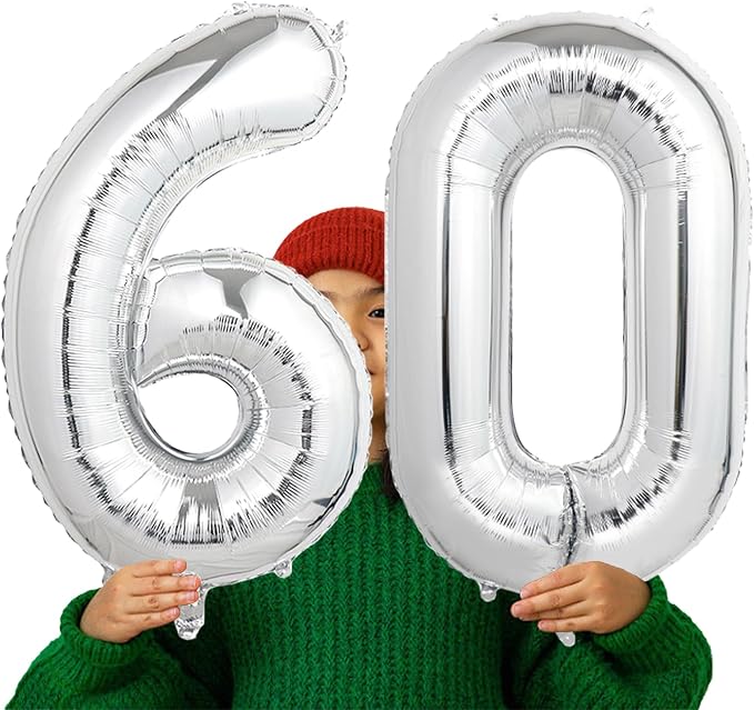 Number Balloons Silver Party Balloon - Image 3