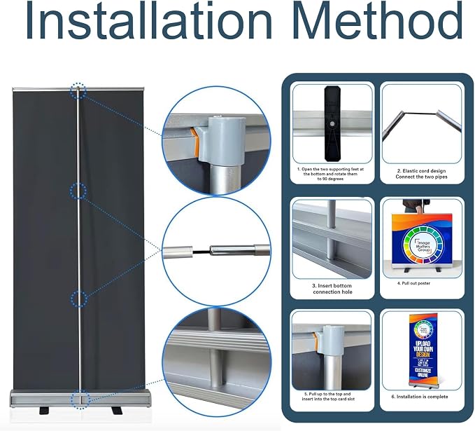 33x81 Custom Retractable Banner Stand Signs READY IN 1 DAY Pull up Roll up - Image 2