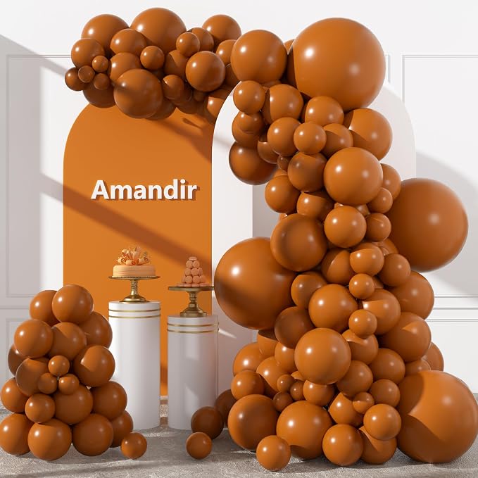 Amandir 153pcs Burnt Orange Balloon Arch Garland Kit Different Sizes | 18 12 10 by Amandir