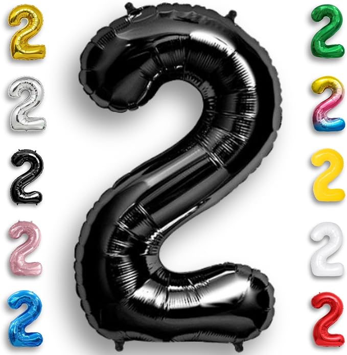 Black Number Balloon 2 Mylar Foil Balloons 40 inch by Unknown