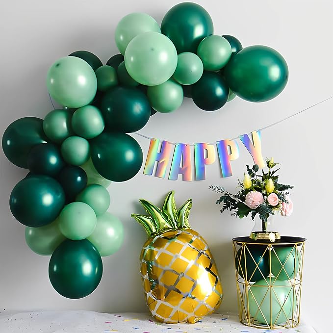 Voircoloria 105pcs Dark Green Hunter Green Balloons, 12inch | - Image 7