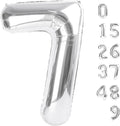 Large Number Balloons 40 Inch Silver 7 Balloon by Mluchee