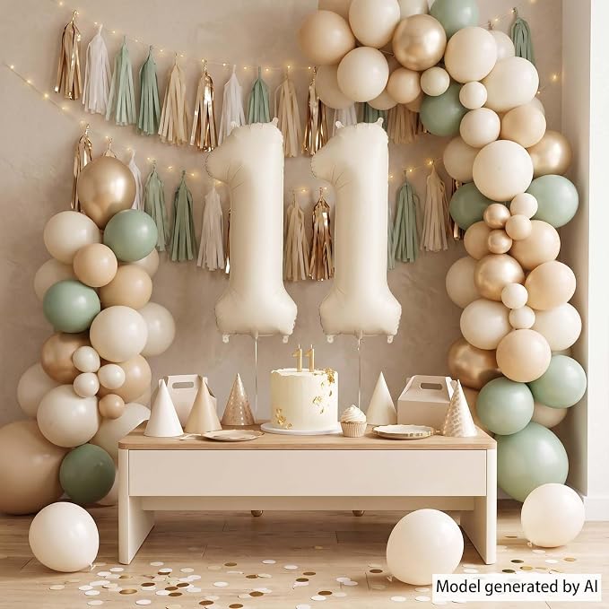 Cream Number 11 Balloon 40 Inch, Premium Event Backdrop Decoration and Party - Image 3