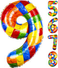 40 Inch Building Block Number Balloon Colorful Block Foil Balloons Block Themed by AXBMM