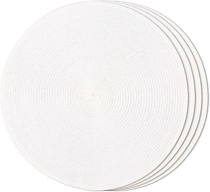 FunWheat Round Braided Placemats Set of 4 Table Mats by FunWheat